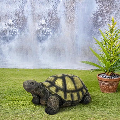 Realistic Turtle Figurine for Garden, Deck, or Indoor Decor – Concrete Tortoise Sculpture with Hand-Painted Shell Detail – Perfect for Landscaping, Pond Areas, or Nature-Themed Home Design