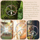 Siifert 6 Inches Crystal Winding Peace Sign Sun catcher, Metal Peace Sign Wall Decor Art Rose Gold Life Crystal Stone Sun catcher Window Car Wall Art Hanging Decorations for Home Office Decor Ornament