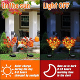 Glooglitter 2 Pack Solar Stake Lights Outdoor Decor Waterproof Mums Artificial Flowers Solar Lights for Outdoor Garden Yard Pathway Decor (Orange,Violet)