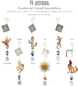 Crystal Cascade Suncatcher - Rose Gold Crystal Hanging Ornament for Windows Hanging Prism Rainbow Maker Feng Shui (Coyote)