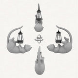 Elephant/Cat Sculpture Lantern Decor - Outdoor Lanterns&Indoor Statue Decorations for Garden,Yard,Porch,Home,Balcony - Gifts for Birthdays,Christmas,Children,Friends,Family,Mom,Women (DG - Lyin)