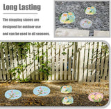 Stepping Stone Decorative Step Stones That Stake Into The Ground, Landscaping Stepping Stone/Walkway Tiles, Yard Decor Pathway Pavers Stones Ornaments(Pink)