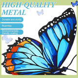 1 Pcs Spring Metal Butterfly Garden Stakes Decor 16.5 Inch Decorative Blue Butterfly Yard Stake Outdoor Insect Decor Metal Garden Art Ornaments for Patio Porch Lawn Backyard