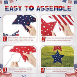 RattanView 6 Pack Outdoor Memorial Day Yard Signs Patriotic Yard Sign with Stakes Red White Blue Stars and Heart Front Porch Decor for Memorial Day Cemetery Lawn Garden Patio Decorations