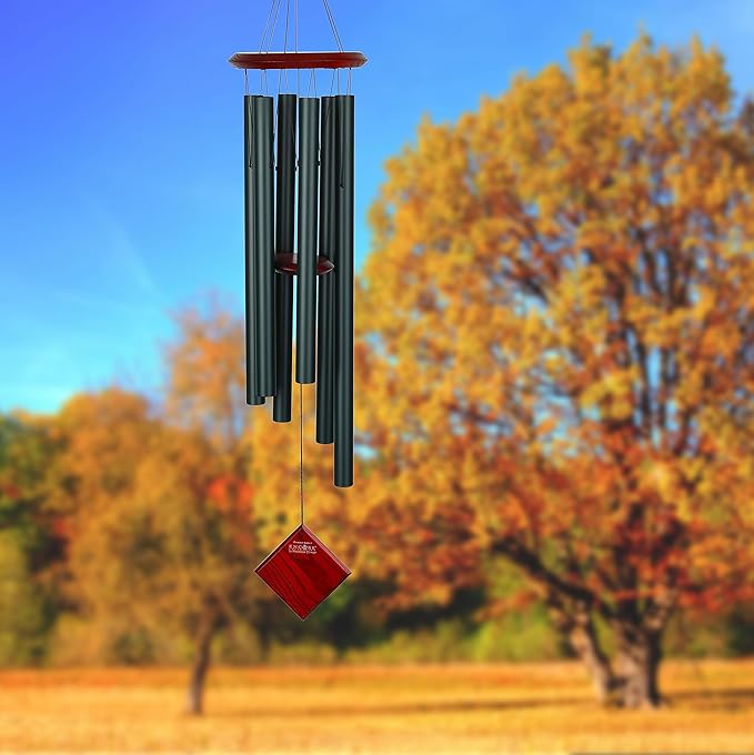 Woodstock Chimes Pluto Wind Chime for Outside 37" Evergreen Medium Tone Sound for Outdoor Garden, Patio, Porch Decor Gifts, Encore Collection, DCE37