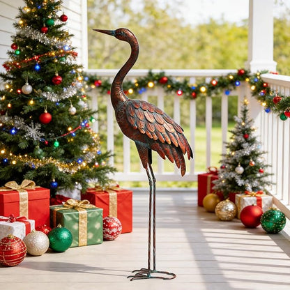 chisheen Outdoor Garden Crane Statues and Sculptures Metal Yard Art Statue for Garden Decoration Large Size