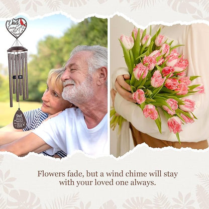YHmall Memorial Dad Gifts, 36 Inch Wind Chimes for Outside, Birthday Fathers Day Sympathy Gift from Daughter Son, Large Windchimes for Home Decor