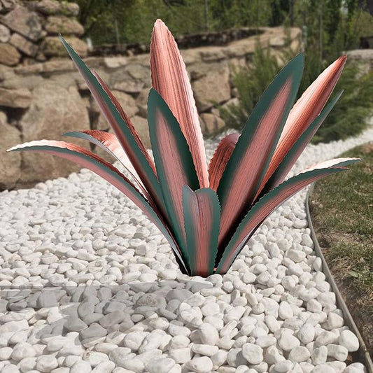 Large Tequila Rustic Sculpture, Rustic Metal Agave Plants for Outdoor Patio Yard Mexican Plant Garden， Agave Outdoor Lawn Ornaments Yard Stakes (Green 1pc)