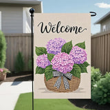 BlissYard Hello Spring Garden Flag Double Sided 12x18 Inch Hydrangea Basket Seasonal Welcome Small Flags For Outside Outdoor Decor Yard Farmhouse Holiday Spring Summer Decorations Yard Flags