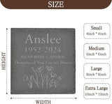 Personalized Memorial Stone Memorial Garden Stone - Sympathy Gifts for Loss of Dad, Mom or Loved One - Bereavement, Remembrance and Condolence Gift - Thoughts of You Forever Bloom Square