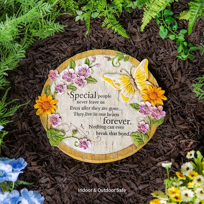 Evergreen Garden Special People Never Leave Us Garden Memorial Stone | Outdoor Safe | 12-Inch | Remembrance Gift | Decor for Homes, Lawn and Garden