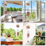 Cardinal Wind Chimes for Outside with 3D Butterfly Spinner, 28" Memorial Wind Chimes for Loss of Loved One, 6 Tuned Aluminum Tubes, Sympathy Gifts for Mom Grandma Garden Patio Decor
