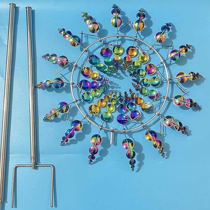 Generic Shirem Magical Metal Windmill, Kinetic Wind Sculptures & Spinners, 3D Wind Spinner, Kinetic Spinner, Enchanting Wind Spinner for Yard and Garden.