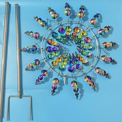 Generic Shirem Magical Metal Windmill, Kinetic Wind Sculptures & Spinners, 3D Wind Spinner, Kinetic Spinner, Enchanting Wind Spinner for Yard and Garden.