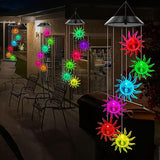 Solar Wind Chimes Outdoor Color Changing Lights, Gift for Women Mom Grandma Sister Best Gifts, Wind Chimes Unique Outdoor Garden Yard Decor (Sunflower)