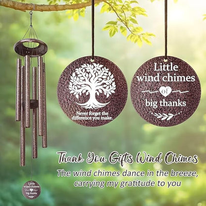 Thank You Gifts for Women Men, 25" Wind Chimes Appreciation Gifts for Employee Teacher, Coworkers, Nurses, Gratitude Thoughtful Gift Ideas for Mother Father Family Friends