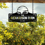 Personalized Metal Farm Sign, Customized Family Name Ranch Sign, Large Last Name Sign for Farmhouse Decoration, Outdoor Farm Wall Art, Welcome Sign, Entrance Gate Sign, Farm Lovers Gift, Garden Decor