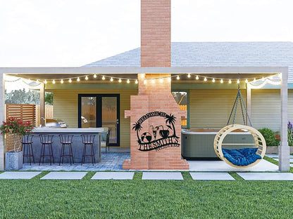 Metal Pool Sign, Personalized Family Pool Sign,Poolside Paradise Sign, Backyard Patio Sign,Swimming Metal Sign, Last Name Pool Sign, Pool Signs and Decor Outdoor, Custom Pool Sign(E)