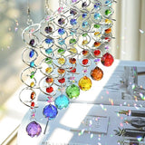 H&D HYALINE & DORA 7 Pack Crystal Suncatchers for Windows Hanging Gazing Ball Spiral Tail Wind Spinners Stainless Steel Hanging with Swivel Hook for Yard and Garden Indoor Home Decor