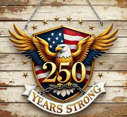 250th Anniversary America Suncatchers with Flag Designs Eagle Pattern Acrylic Sun Catcher 1776-2026 Years Patriotic Windows Decorations Independence Day Supplies for Party