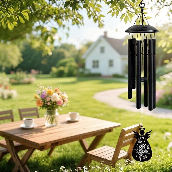 Wind Chimes for Mom - Birthday Gift from Daughter or Son, Perfect for Mother's Day, Christmas, Valentine's, Thanksgiving | Soothing Wind Bell, Gift for Mom Who Has Everything (Angel)
