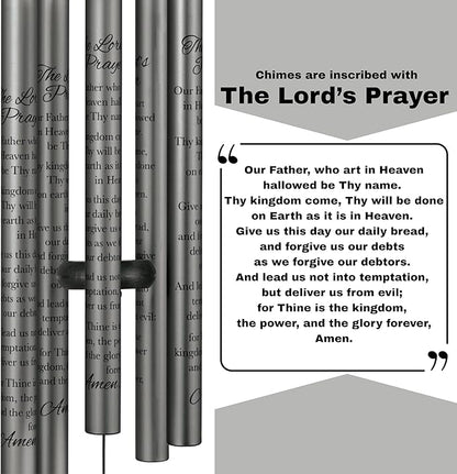 The Bridge Collection 30" 'Lord's Prayer' Christian Bible Verse Wind Chime - Windchime for Outdoor Garden Patio/Porch