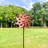 360° Metal Wind Spinner with Acrylic Beads – Willow Leaf Kinetic Sculpture for Outdoor Patio Lawn Yard and Garden Decor