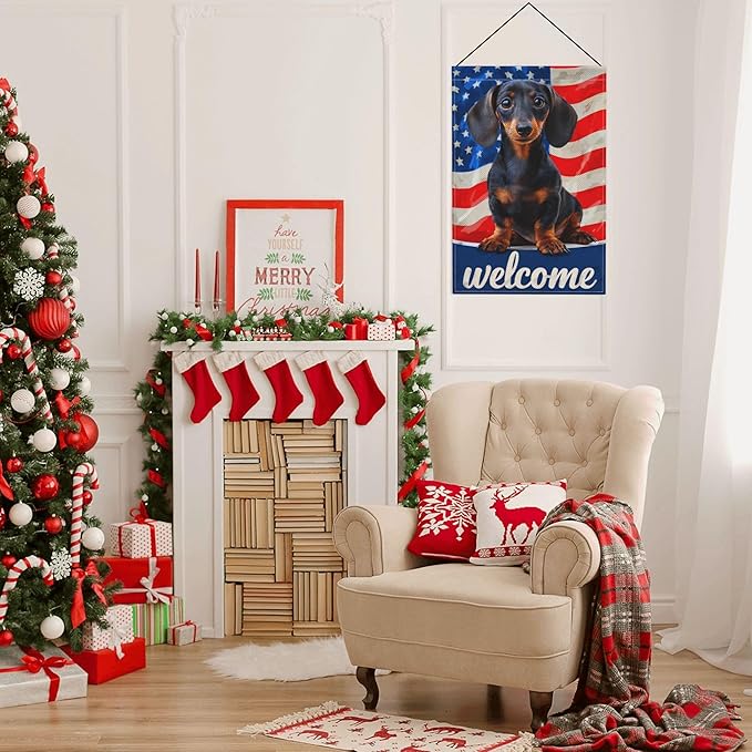 Dog Garden Flag Seasonal Double Sided 12 x 18 Inch Small Yard Flag for Indoor Outdoor Decor Holiday All Seasons