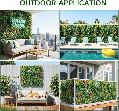 Artificial Grass Wall Panels, 40"x 40" Boxwood Hedge Wall Panels with UV Protection, Privacy Screen Fence, Greenery Wall Backdrop for Indoor Outdoor Garden Fence Backyard Decor