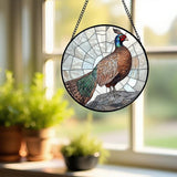 CHATYOUNG Stained Glass Window Hanging Peacock 9.8" - Birds Suncatcher Door Garden Home Decor and Christmas Valentine for Grandma Nana Mom Women Wife Men Bird Lovers