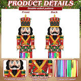 DoubleFill 8pcs Christmas Nutcracker Outdoor Decorations with Tassels Christmas Hanging Yard Decorations for Outside 3.3ft Xmas Signs Windsocks for Tree Lawn Yard Wall Party Supplies Home Decor