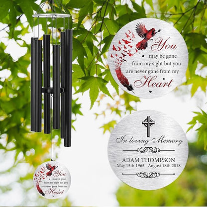 ASTARIN Personalized 30" Bereavement Wind Chimes for Outside, Memorial Gift in Remembrance of a Loved One, Sympathy Gift for Loss of Mother Father Husband, Garden Patio Decor