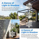 12PCS Stainless Steel Bird Deterrent Wind Spinners for Outside – Reflective Outdoor Bird Repellent Hanging Ornaments, Humane Pigeon Scarer for Yard Garden, Balcony, Patio, Roof & Window (12, Star)
