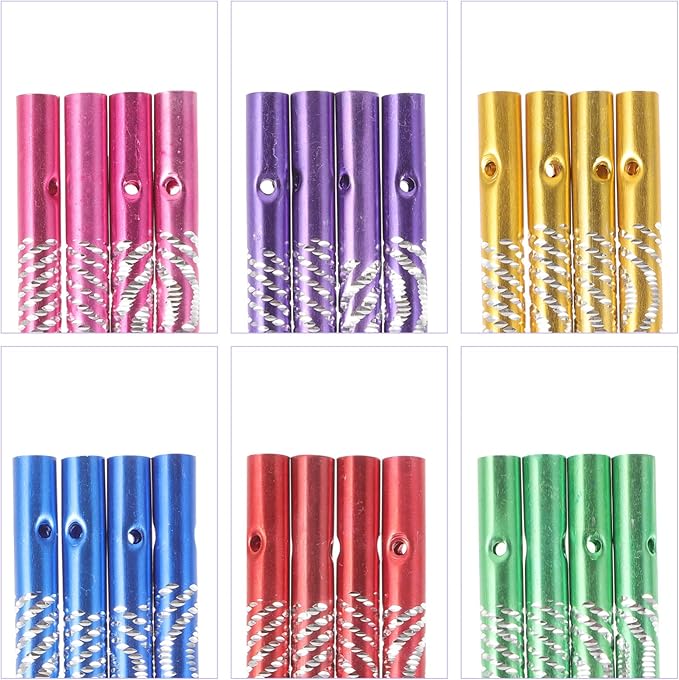 EXCEART Wind Chime Tubes Metal DIY Wind Chime Supplies 24Pcs Pre-Drilled Metal Tubes for Outdoor Garden Decor Craft Making 4.72X0.39In