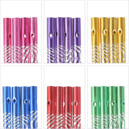 EXCEART Wind Chime Tubes Metal DIY Wind Chime Supplies 24Pcs Pre-Drilled Metal Tubes for Outdoor Garden Decor Craft Making 4.72X0.39In