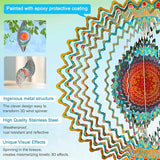 Goolyrusim Wind Spinner Mandala Circle - 3D Wind Spinners Outdoor, 12-inch Stainless Steel Hanging Wind Sculptures for Yard and Garden, Kinetic Art Decoration Porch Decor Patio Ornament, Mandala Gift