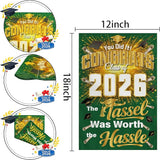Graduation Decorations 2026 - Class of 2026 Garden Flag | Graduation Decor Party Favors Supplies for Outdoor Indoor Double-Side Backdrop Banner for Garden Porch Patio Lawn Yard Home,12x18Inch(Green)