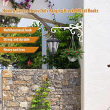 Sungmor Cast Iron Wall Hook Plant Hangers - Home & Garden Heavy Duty Hanging Bracket Plant Hooks - 2PC WHITE Decorative Wall Mount Hooks for Hanging Planter Pot Bird Feeder Birdcage Lantern Wind Chime