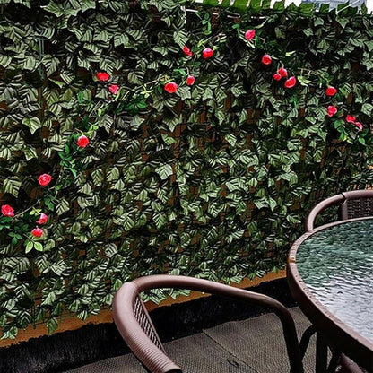 Privacy Fence Screen Artificial Ivy Grass Wall Screen 360x40 in Balcony Fence Privacy Screen Faux Vines Green Backdrop Fake Ivy Wall Panels Hedge Fence for Patio,Garden, Backyard Indoor Outdoor deocr