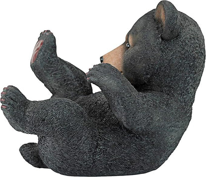 Design Toscano Roly-Poly Bear Cub Statue, Rolling Bear, Black