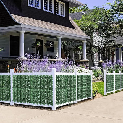 Artificial Ivy Privacy Fence Screen - 140''(L) x 60''(W) Realistic Greenery Wall Panels Green Leaves for Outdoor Balcony, Patio or Garden Decor, Faux Grass Backdrop Panel