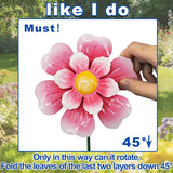Garden Wind Spinner 2 Pack, Outdoor Metal Flower Stake Decor, Waterproof Kinetic Sculptures for Backyard Flower Bed, Spring Gardening Gifts for Mom (Red/Pink)