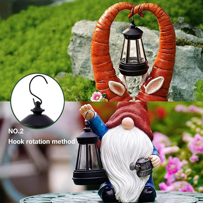 Solar Outdoor LED Hanging Lantern Light Garden Accessories Waterproof Rplacement Solar Light Parts Decor Lamp for Outdoor Statues DIY Fairy Garden Patio Lawn Yard Pathway Porch(Lantern)