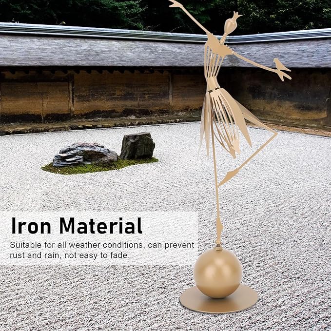 TANIQIACA Dancing Girl Statue Metal Garden Sculpture for Outdoor Decor, Lawn Ornament, Bookshelf Accessory, Waterproof Decoration with Iron Material, Artistic Centerpiece for