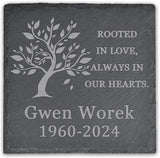 Memorial Garden Stone, VAPCUFF Memorial Stone, Personalized Memorial Gifts Sympathy Gift for Loss of Loved One Bereavement Gift for Loss of Father Mother - Rooted in Love Always in Our Hearts - Square