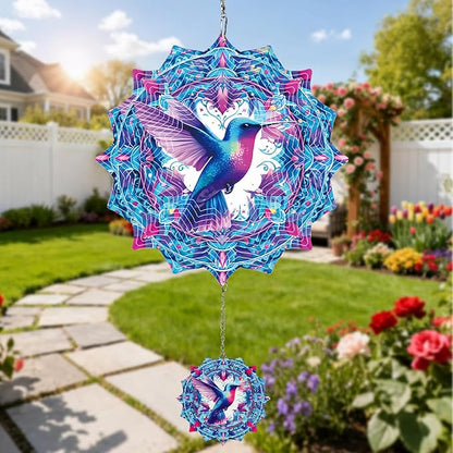 Wind Spinners Outdoor Bird, 12 inch Stainless Steel Craft Decor Birthday Gifts for Women, Men and Mom - Wind Spinners Hanging Kinetic for Yard, Garden, Outside, Patio, Outdoor