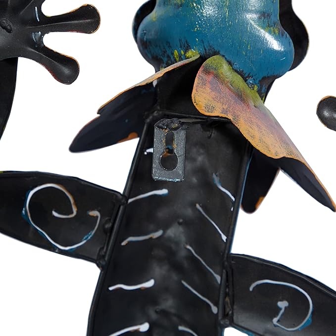 Deco 79 Metal Lizard Home Wall Decor Indoor Outdoor Wall Sculpture, Wall Art 15" x 5" x 29", Multi Colored
