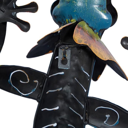 Deco 79 Metal Lizard Home Wall Decor Indoor Outdoor Wall Sculpture, Wall Art 15" x 5" x 29", Multi Colored