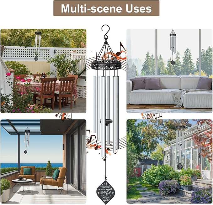 Synhonty 32'' Memorial Wind Chimes for Loss of Son, Sympathy Gifts, Bereavement/Condolence/Remembrance Gifts, Windchimes in Memory of Son
