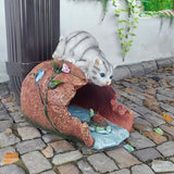 coolboy Gutter Downspout Extension Cat Statues Garden Decoration,Animal Resin Statue Outdoor Decor,Gutter Extension Decorative,Downspout Diverter,3"×4" Downspout Extender Diverter Splash Block